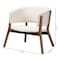 Baxton Studio Baron Mid-Century Modern Cream Boucle Fabric Upholstered 2-Piece Living Room Accent Chair Set 233-2PC-13278-ZORO - alternate 3